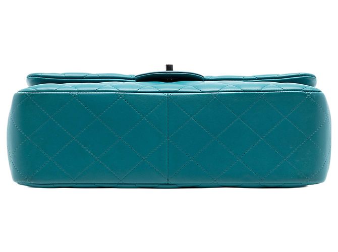 Chanel Blu Jumbo Classico in Pelle di Agnello a Doppio Faldone - vista 3
