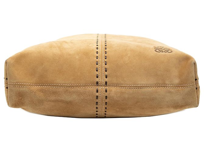 Borsa a Spalla in Pelle Scamosciata Marrone Anagram LOEWE Marrone chiaro - vista 3