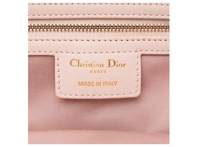Borsa shopping Lady Dior in agnello marrone medio Cannage morbido con zip - vista 5