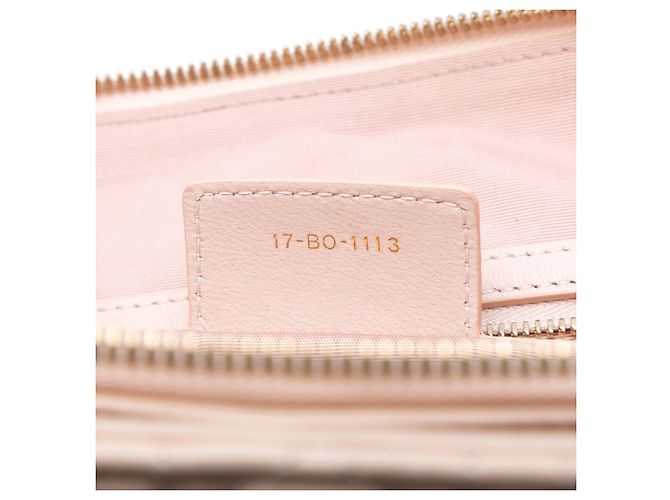 Borsa shopping Lady Dior in agnello marrone medio Cannage morbido con zip - vista 6
