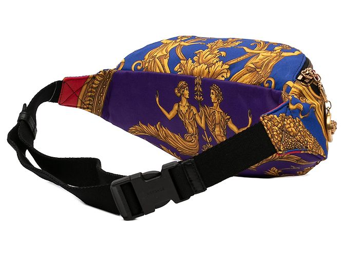 Belt bag in nylon stampato con leopardo rosso barocco Versace - vista 2