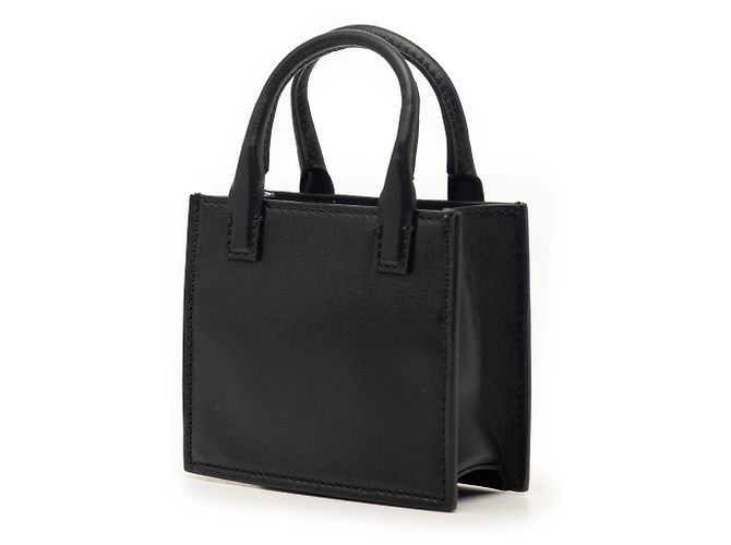 Valentino Mini Tote in Pelle Nera VLogo Nero - vista 2