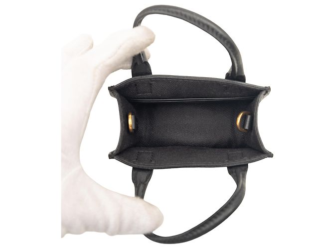 Valentino Mini Tote in Pelle Nera VLogo Nero - vista 4