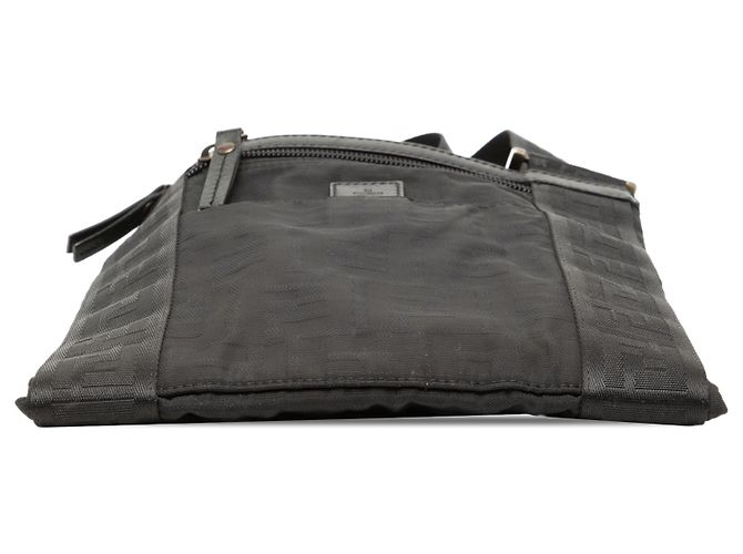 Borsa a tracolla in tela Zucca nera Fendi Nero - vista 3