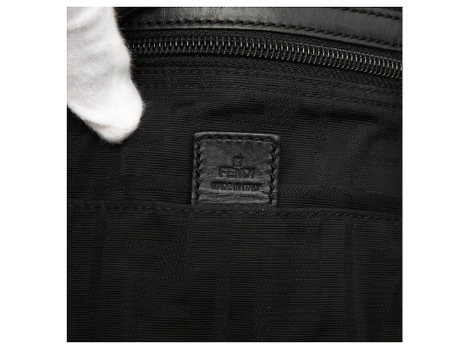 Borsa a tracolla in tela Zucca nera Fendi Nero - vista 5