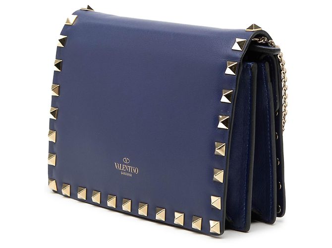 Bolso de Cadena Rockstud de Cuero Azul Valentino Azul marino - vista 2