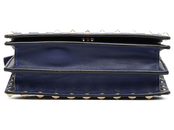 Bolso de Cadena Rockstud de Cuero Azul Valentino Azul marino - vista 3