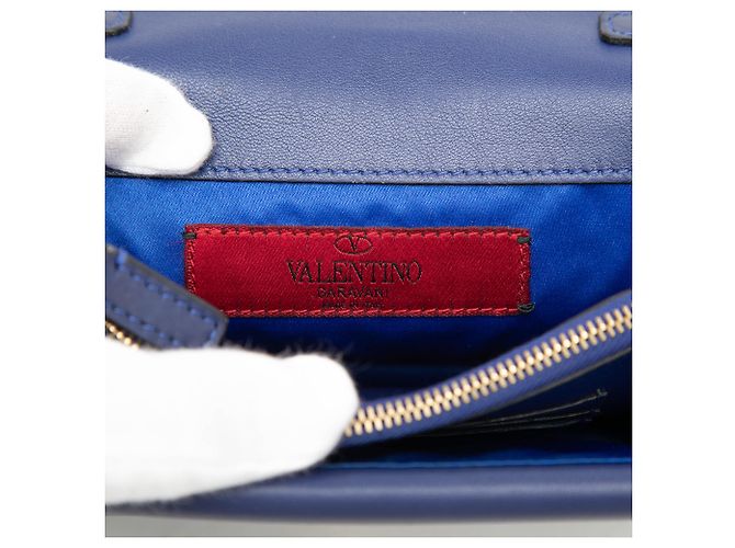 Bolso de Cadena Rockstud de Cuero Azul Valentino Azul marino - vista 5