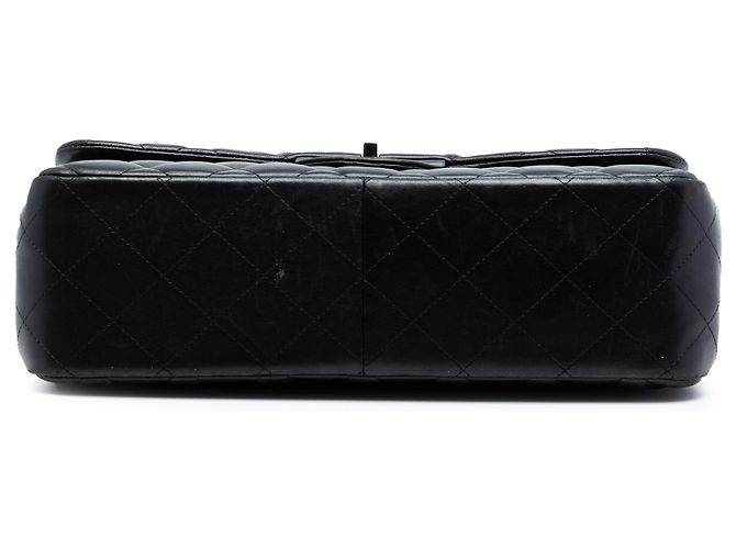 Chanel Nero Jumbo Classico in Pelle di Agnello Doppio Flap - vista 3