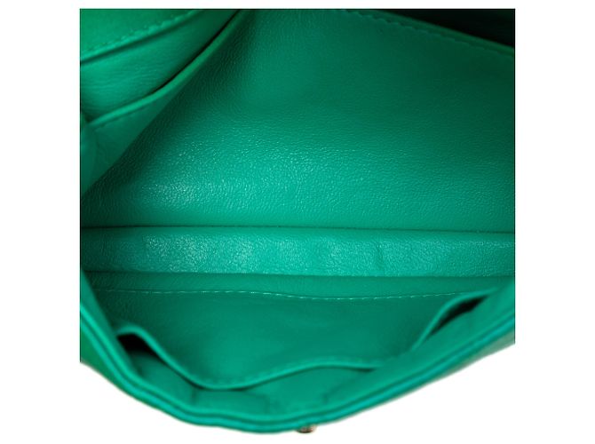 Chanel Verde Extra Mini Rectangular Clásico Satén Solapa Simple - vista 4