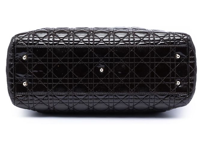 Dior Negro Gran Tote de Compras Lady Dior Soft en Cuero Patente Cannage - vista 3