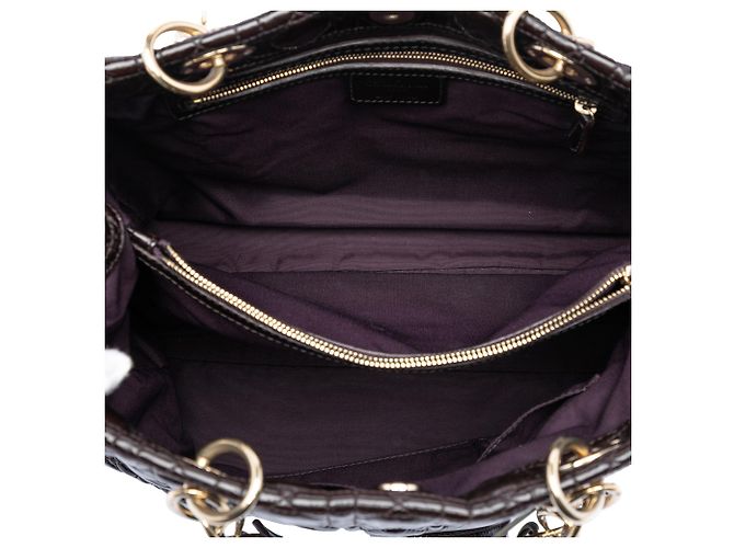 Dior Negro Gran Tote de Compras Lady Dior Soft en Cuero Patente Cannage - vista 4