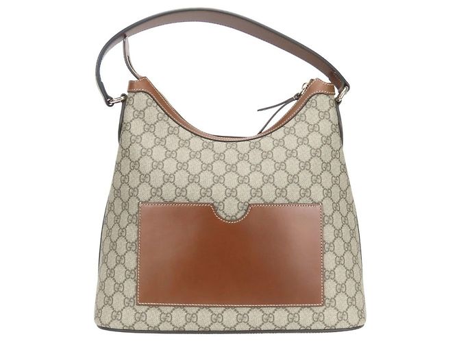 Borsa a spalla Hobo Gucci Marrone Beige - vista 4