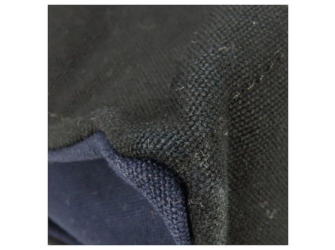 Hermès Fourre-Tout MM Canvas Tasche Schwarz Marineblau - Ansicht 11