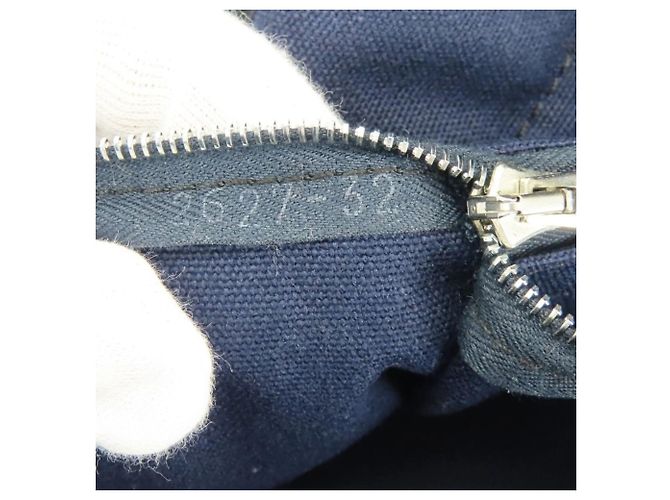 Hermès Fourre-Tout MM Canvas Tasche Schwarz Marineblau - Ansicht 16