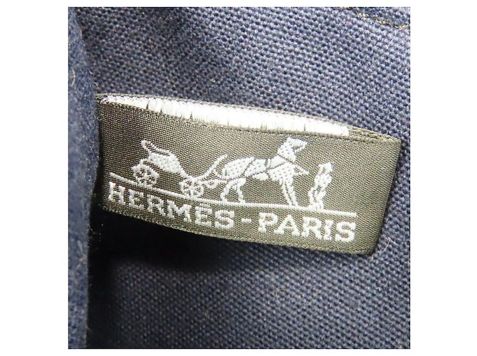 Hermès Fourre-Tout MM Canvas Tasche Schwarz Marineblau - Ansicht 18