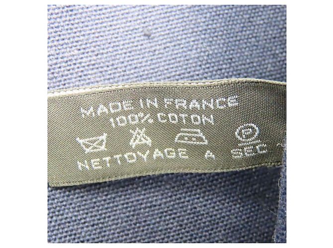 Hermès Fourre-Tout MM Canvas Tasche Schwarz Marineblau - Ansicht 19