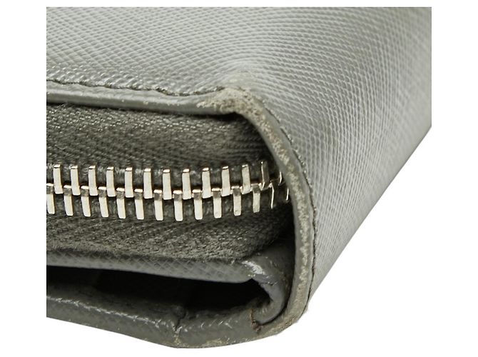 Prada Gray Saffiano Leather Long Wallet Brown - view 5