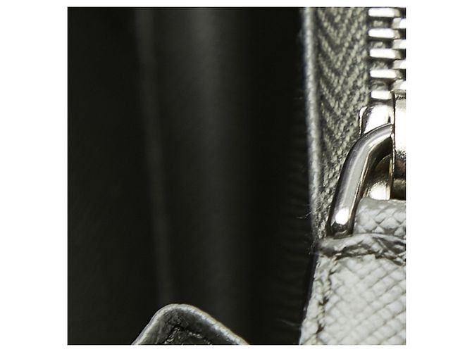 Prada Gray Saffiano Leather Long Wallet Brown - view 8
