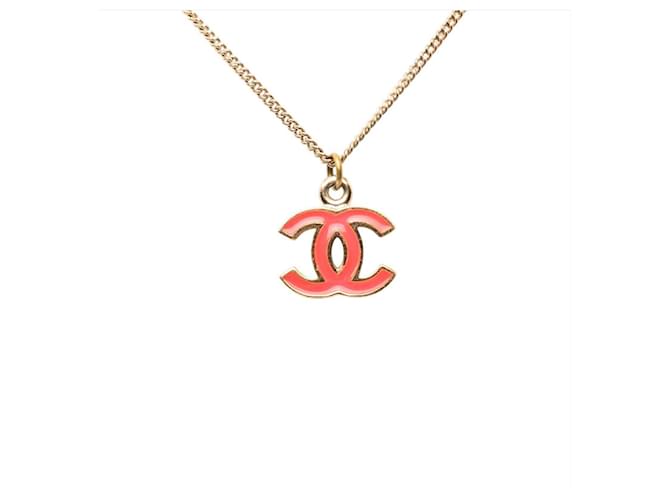 Timeless Collar Péndulo Coco Mark de Chanel Roja Dorado - vista 2