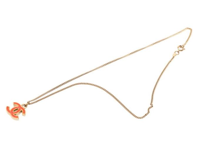 Timeless Collar Péndulo Coco Mark de Chanel Roja Dorado - vista 3