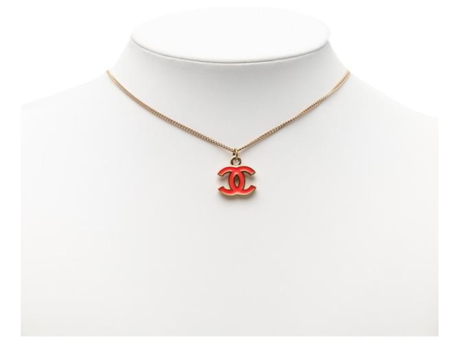 Timeless Collar Péndulo Coco Mark de Chanel Roja Dorado - vista 5