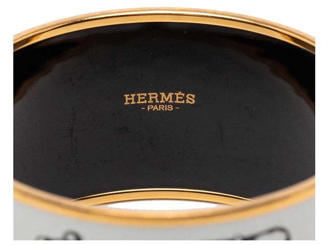 Bracciale in smalto TGM Cloisonné Hermès Bianco D'oro - vista 5