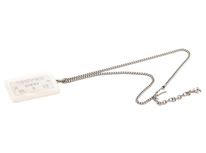 Collana Piastra Logo Chanel Bianco - vista 3
