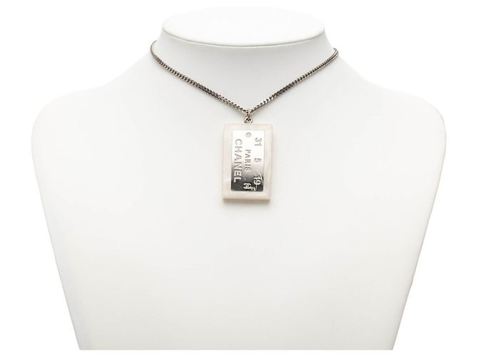 Collana Piastra Logo Chanel Bianco - vista 6
