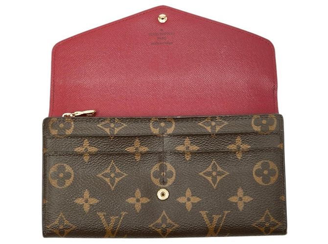 Portafoglio Lungo Sarah Monogramma Louis Vuitton Marrone Fuschia - vista 6
