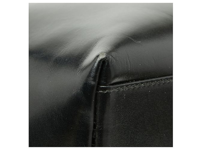 Borsa tote in pelle nera con logo Prada Nero - vista 7