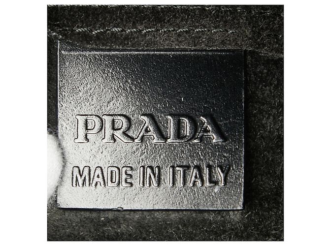 Borsa tote in pelle nera con logo Prada Nero - vista 9