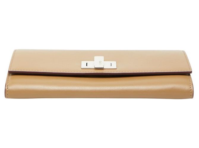 Monedero de cuero marrón Fendi Castaño - vista 3