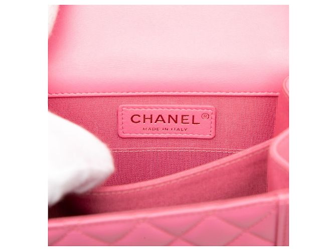 Borsa a Spalla Chanel Boy Chain Rosa - vista 5