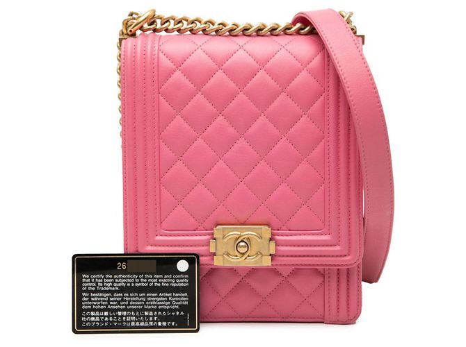 Borsa a Spalla Chanel Boy Chain Rosa - vista 7