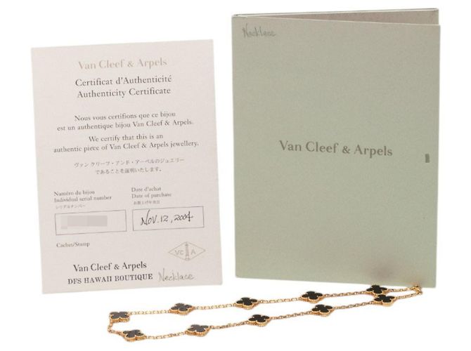 Vintage Alhambra Halskette von Van Cleef & Arpels Gelb - Ansicht 6