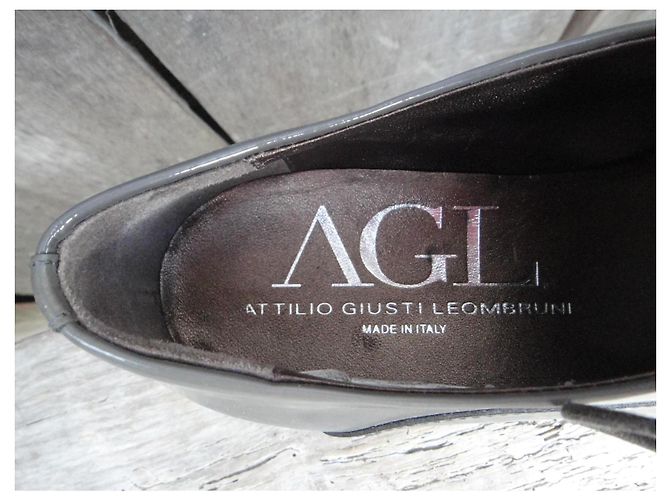 Autre Marque AGL Derbies aus Lackleder Grau - vista 8