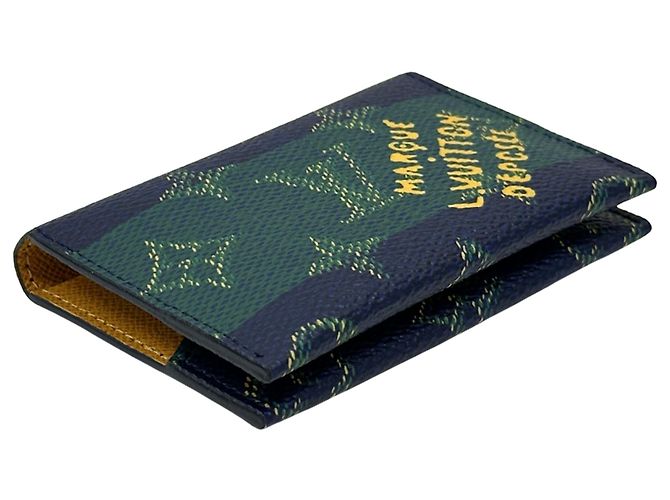 Tarjetero Monogram Louis Vuitton Verde Azul marino - vista 3