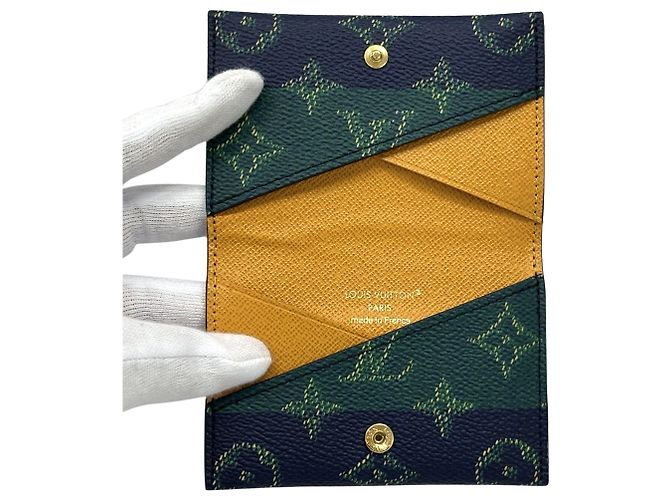 Tarjetero Monogram Louis Vuitton Verde Azul marino - vista 4