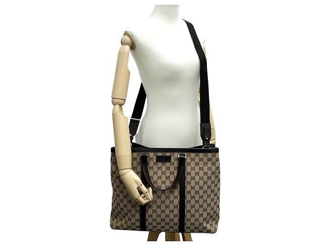 Gucci GG Canvas Tragetasche Braun Beige - Ansicht 6