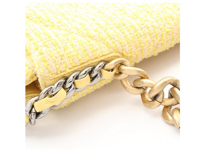 Borsa a Spalla Chanel 19 Matelassé Gialla Giallo - vista 10