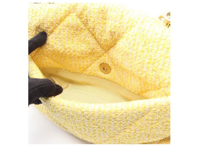 Borsa a Spalla Chanel 19 Matelassé Gialla Giallo - vista 4