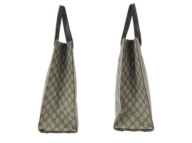 Gucci GG Supreme Canvas Leder Tragetasche Braun - Ansicht 8