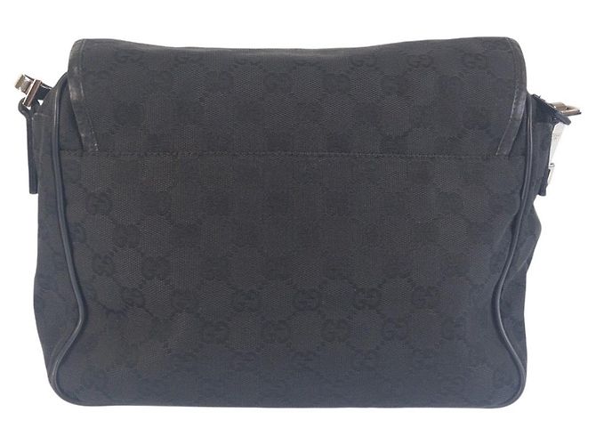 Borsa a spalla in tela GG nera in pelle Gucci Nero - vista 2