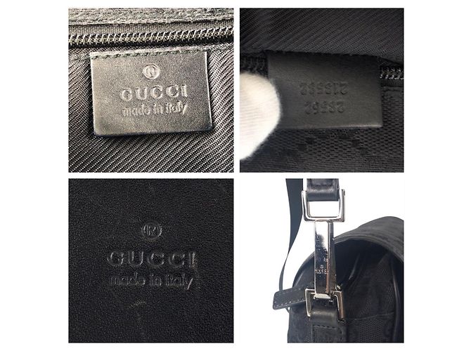 Borsa a spalla in tela GG nera in pelle Gucci Nero - vista 4