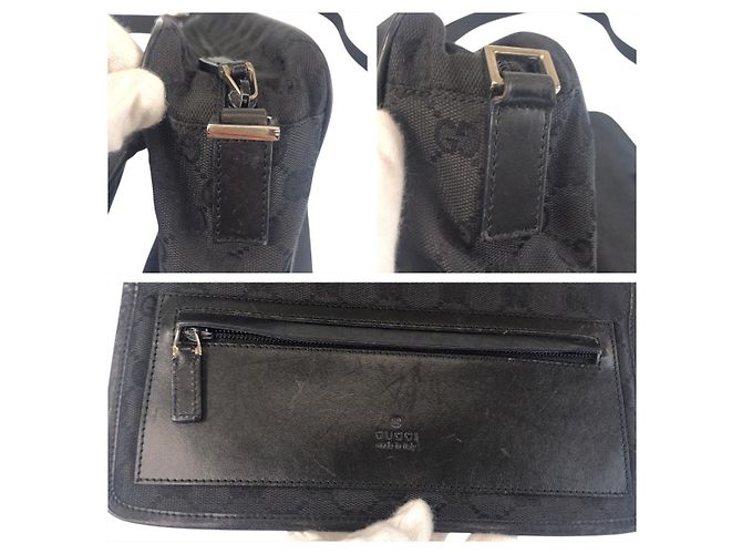 Borsa a spalla in tela GG nera in pelle Gucci Nero - vista 5