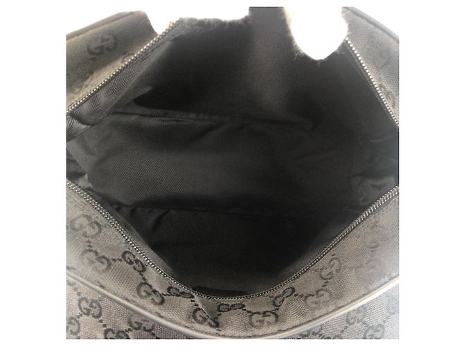 Borsa a spalla in tela GG nera in pelle Gucci Nero - vista 8