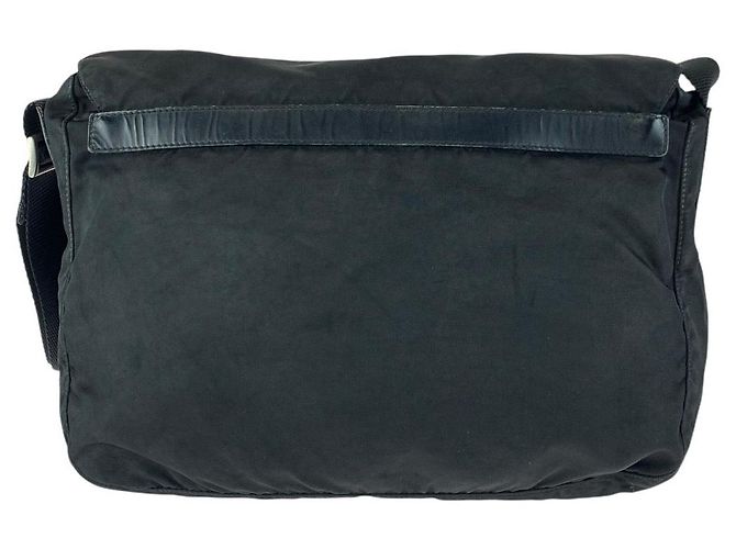 Bolsa de ombro Prada em nylon tessuto com logo triangular Preto - vista 2