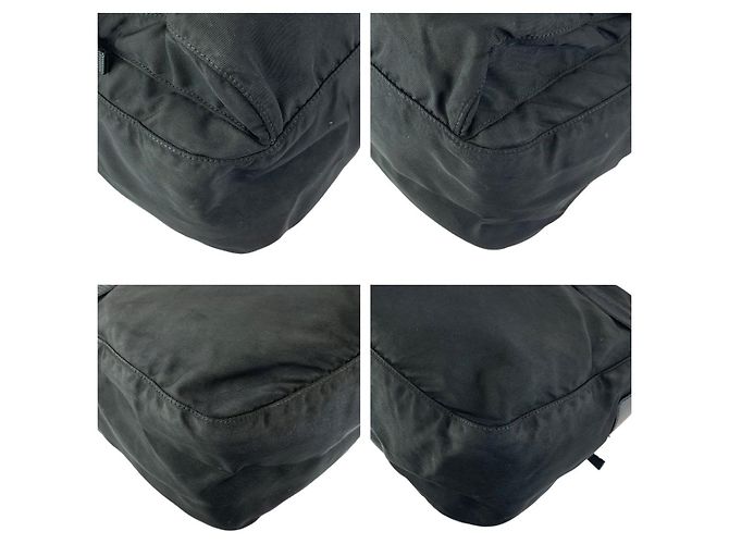 Bolsa de ombro Prada em nylon tessuto com logo triangular Preto - vista 4