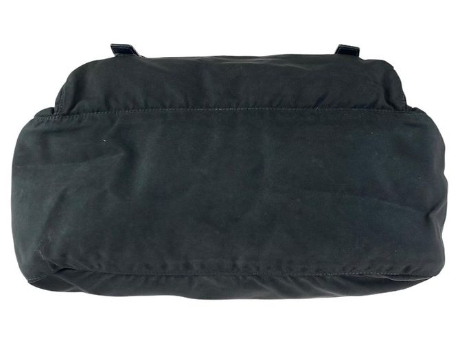 Bolsa de ombro Prada em nylon tessuto com logo triangular Preto - vista 9